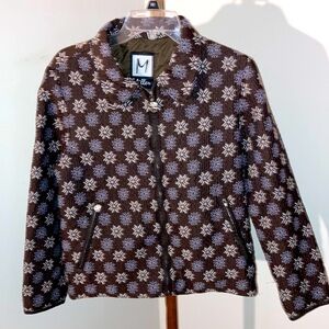 Miller | Women’s Brown Quilted Zip Up Jacket- Size Medium